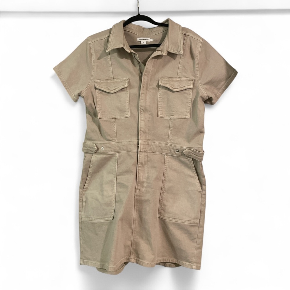 Good American Denim Khaki Mini Dress